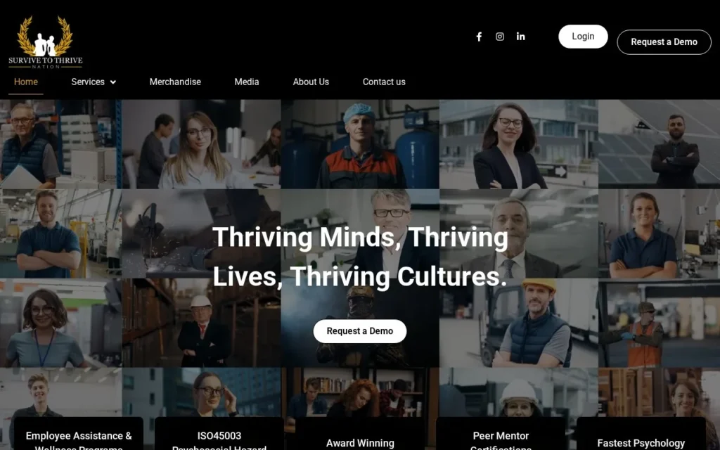 Survive to Thrive Nation website homepage